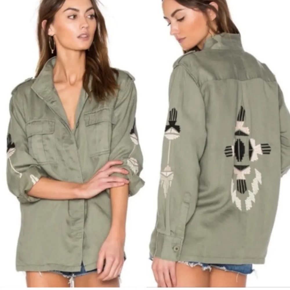 Rails Eliott Embroidered Green/Sage Linen Aztec B… - image 8